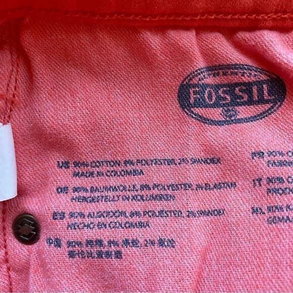 Fossil Coral Pink Red Skinny Jeans - Size: 30 - Picture 7 of 9